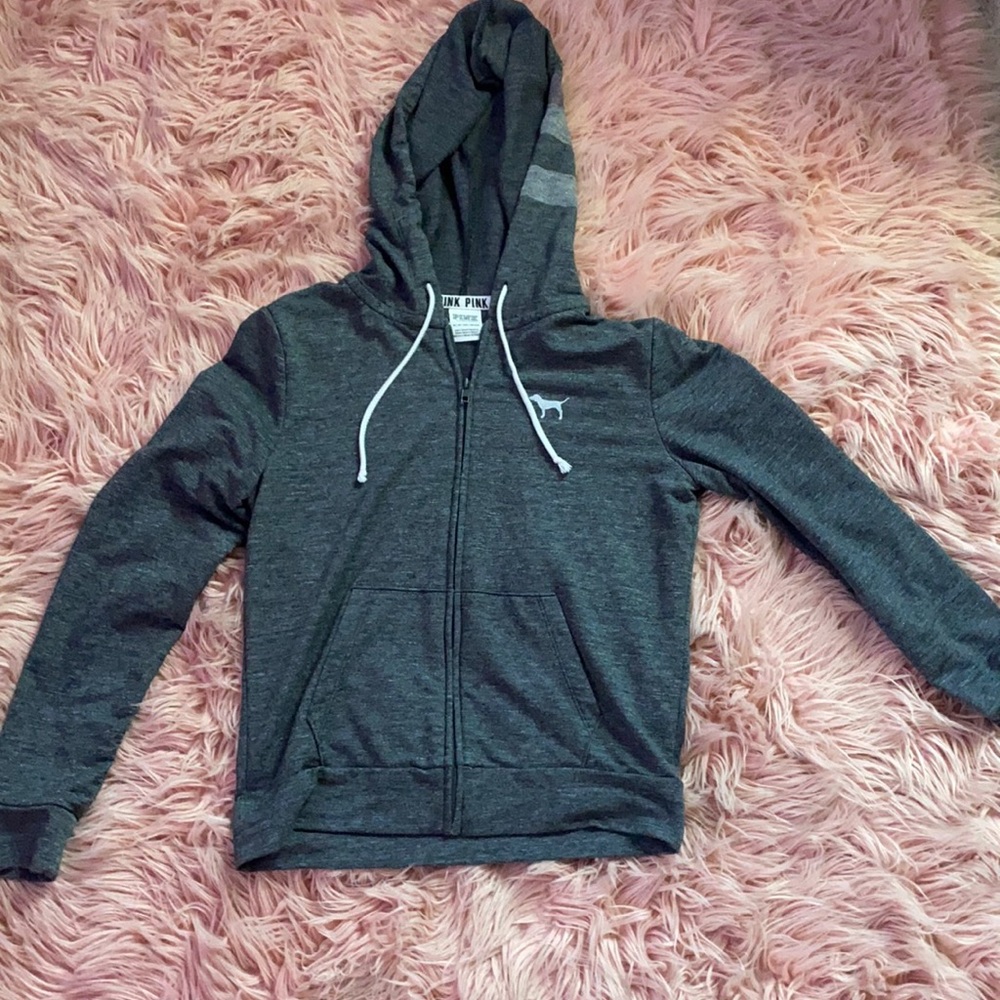 pink zip up hoodie
